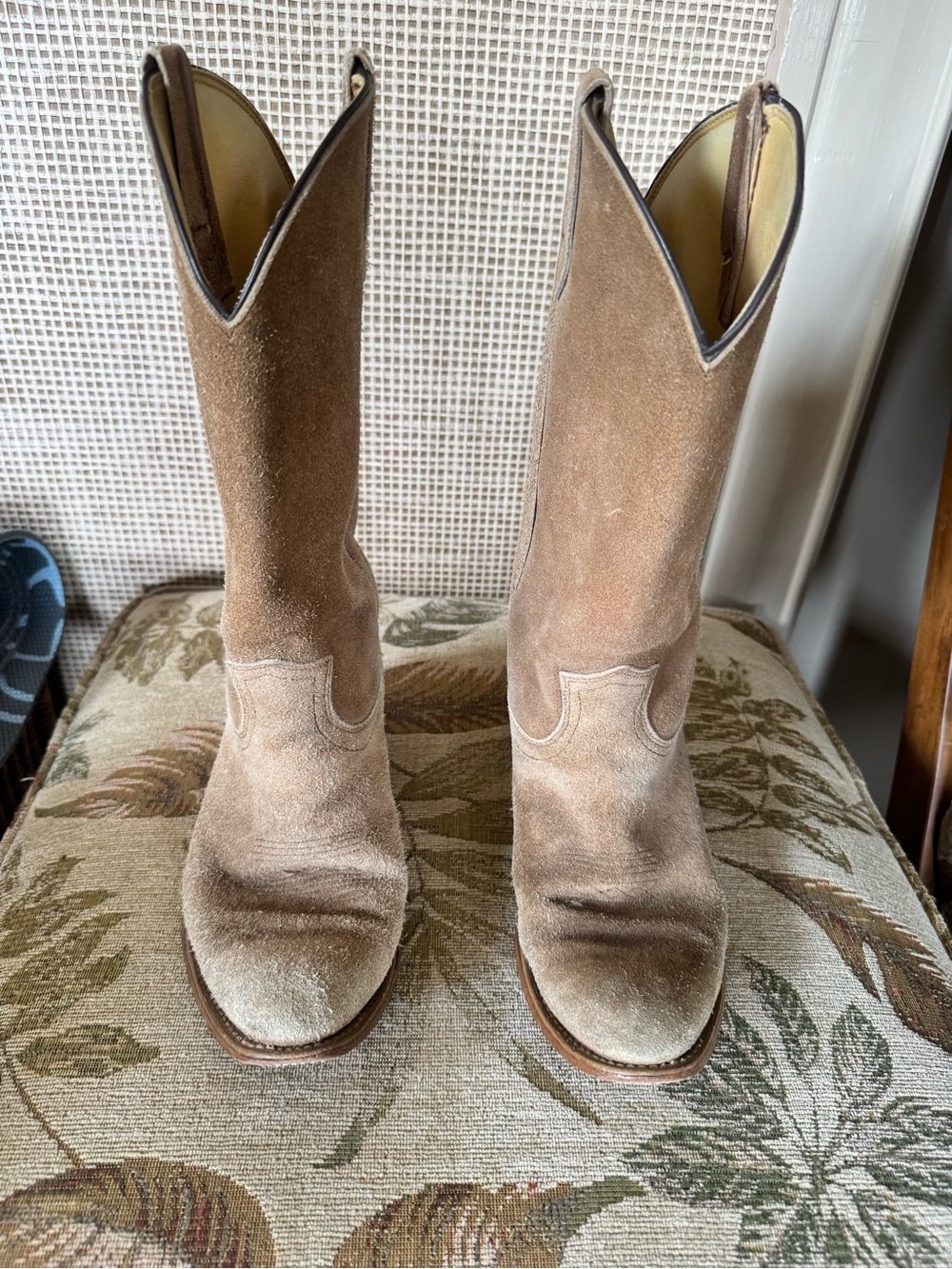 Frye AMERICAN CLASSIC Men's Suede Western Cowboy Boots VINTAGE Made in USA